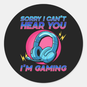 Sticker Rond Manette de jeu drôle pour adolescents garçons fill