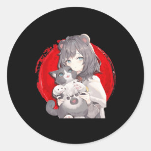 Sticker Rond Manga kawaii Otaku G