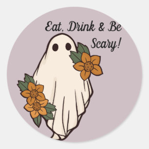 Sticker Rond Mange, Bois Et Fais Peur !
