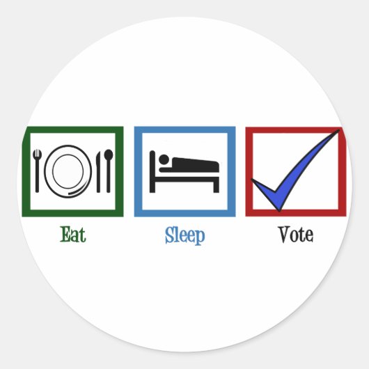 Sticker Rond Mange le sommeil vote (Devant)