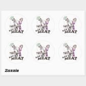STICKER ROND MANGE MA VIANDE (Feuille)