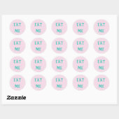 Sticker Rond Mange Rose | (Feuille)