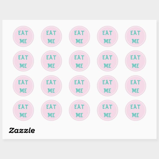 Sticker Rond Mange Rose | (Feuille)