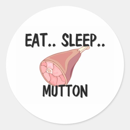 Sticker Rond Mange Sleep MUTTON (Devant)