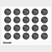 Sticker Rond manger boire et être marié chalkboard mariage (Feuille)