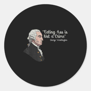 Sticker Rond Manger dans l'État de Washington Pas de crime Drôl