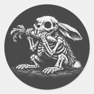 Sticker Rond Manger des légumes – Lapin mort par BurnsInHell
