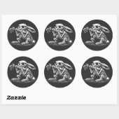 Sticker Rond Manger des légumes – Lapin mort par BurnsInHell (Feuille)
