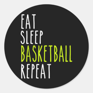 Sticker Rond Manger Dormir Baseball Répéter