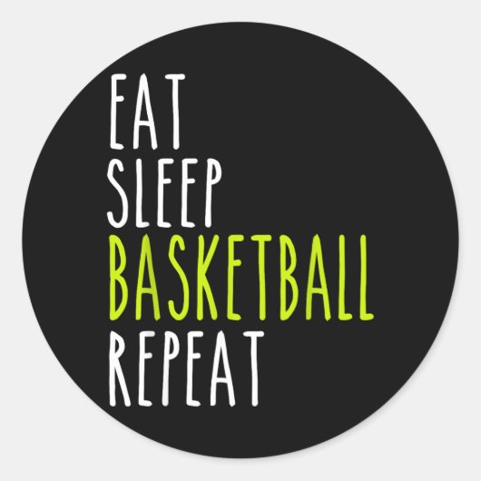 Sticker Rond Manger Dormir Baseball Répéter (Devant)