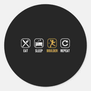 Sticker Rond Manger Dormir Bloc Répéter Sport d'Escalade Gratui
