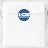 Sticker Rond manger dormir coder (html) (Sac)