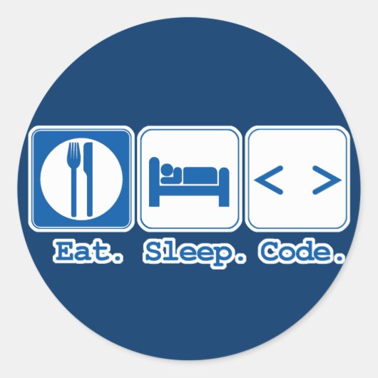Sticker Rond manger dormir coder (html) (Devant)