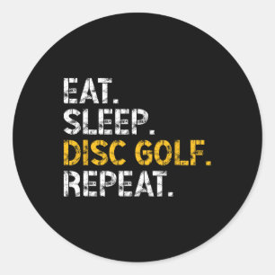 Sticker Rond Manger Dormir Disc Golf Répéter Joueur de Disc Gol