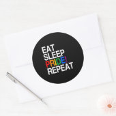 Sticker Rond Manger Dormir Fierté Répéter (Enveloppe)