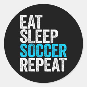 Sticker Rond Manger Dormir Football Répéter Chemise Hommes Femm