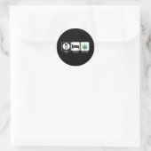 Sticker Rond manger dormir fumer de l'herbe (Sac)