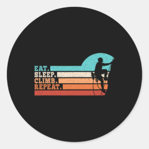 Sticker Rond Manger Dormir Grimper Répéter Drôle Escalade Grimp