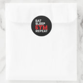 Sticker Rond Manger Dormir Gym Répéter (Sac)
