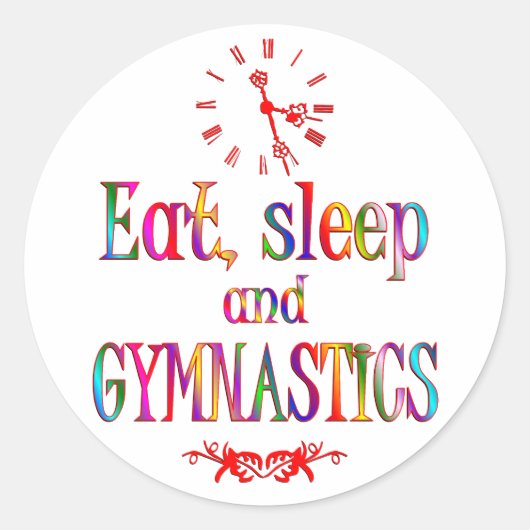 Sticker Rond Manger, dormir Gymnastique (Devant)