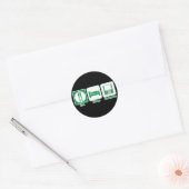 Sticker Rond manger dormir ordinateur (vert) (Enveloppe)