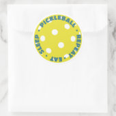 STICKER ROND MANGER, DORMIR, PICKLEBALL, RÉPÉTER (Sac)