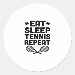 Sticker Rond manger dormir tennis répéter