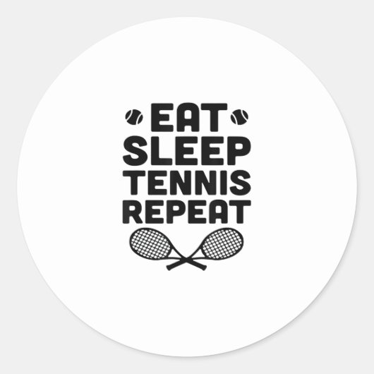 Sticker Rond manger dormir tennis répéter (Devant)