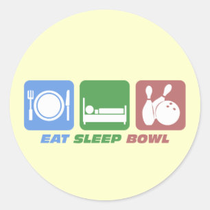 Sticker Rond manger du bowling de sommeil