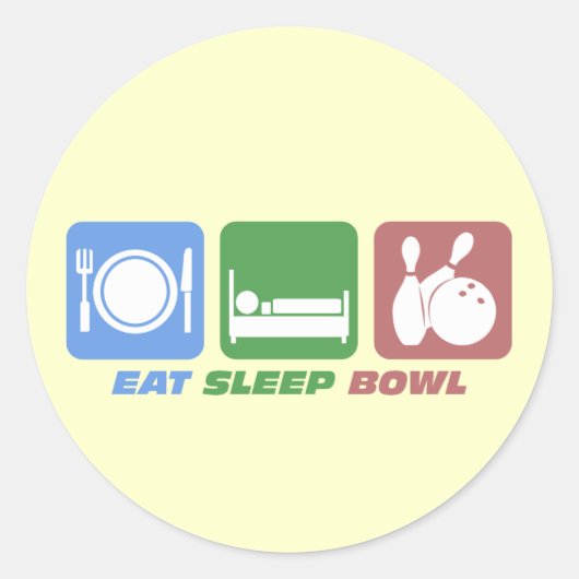 Sticker Rond manger du bowling de sommeil (Devant)