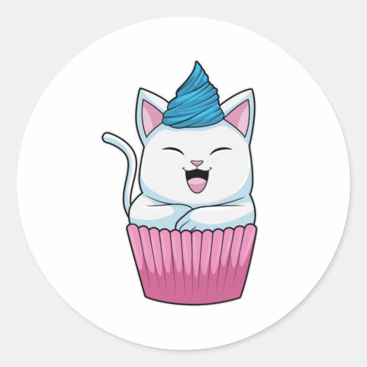 Sticker Rond Manger du muffin (Devant)