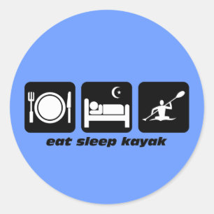 Sticker Rond manger le kayak de sommeil