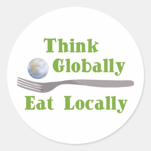 Sticker Rond Manger localement (Devant)