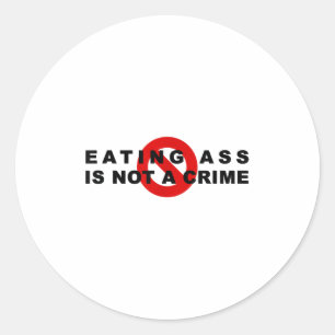 Sticker Rond Manger n'est pas un crime Citation drôle Motivant