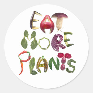 Sticker Rond Manger plus de Plantes