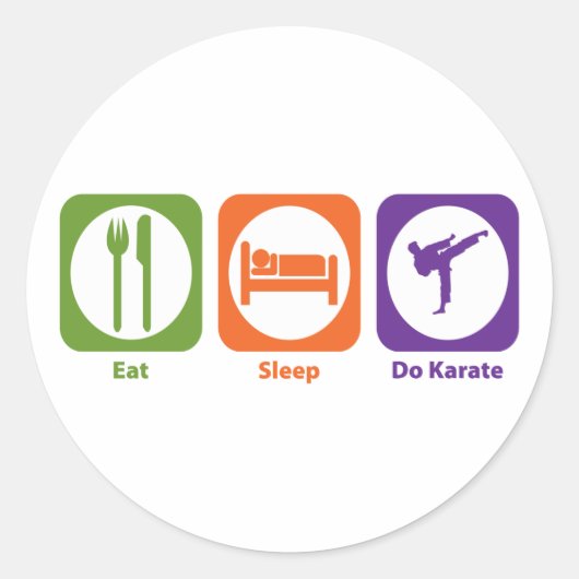 Sticker Rond Manger Sleep Do Karaté (Devant)