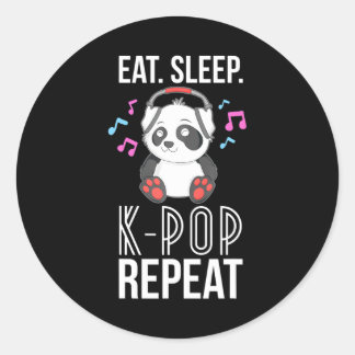 Sticker Rond Manger Sleep K-Pop Répéter ns Panda KPop Citation