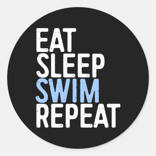 Sticker Rond Manger Sleep Swim Répéter Swimmer Gif (Devant)