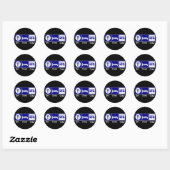 Sticker Rond Manger. Sommeil, Camp (Feuille)