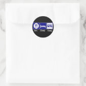 Sticker Rond Manger. Sommeil, Camp (Sac)