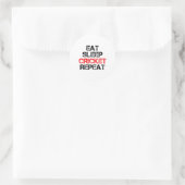 Sticker Rond Manger Sommeil Cricket Répéter Équipe Ligue Amateu (Sac)