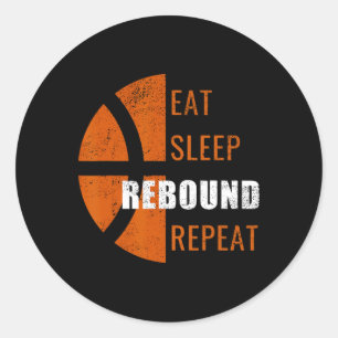 Sticker Rond Manger Sommeil Rebond Répétition Fun Basketball Ho