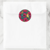 Sticker Rond Mangeurs d'abeilles et pavots (Sac)
