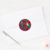 Sticker Rond Mangeurs d'abeilles et pavots (Enveloppe)
