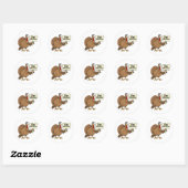 Sticker Rond Mangez du poulet (Feuille)