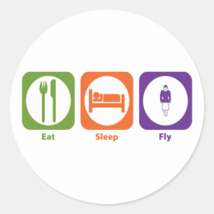Sticker Rond Mangez la mouche de sommeil