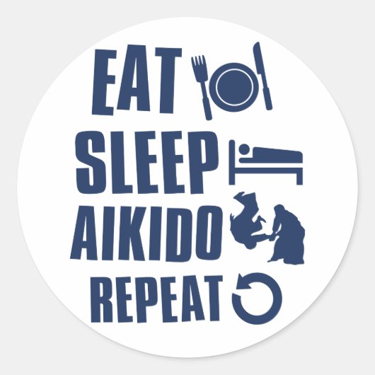 Sticker Rond Mangez l'aïkido (Devant)