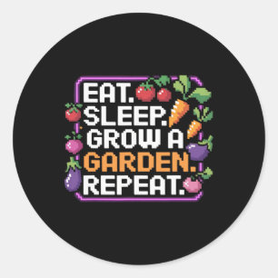 Sticker Rond Mangez Le Sommeil Croissance Un Jardin Répéter Jeu