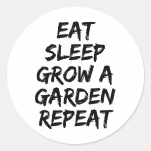 Sticker Rond Mangez Le Sommeil Grandir Un Jardin Répéter Jeu Dr