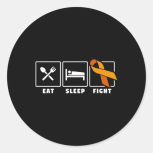 Sticker Rond Mangez le sommeil lutter contre la leucémie hémato